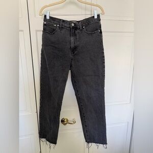Madewell The Perfect Vintage Straight Jean Washed Black Denim